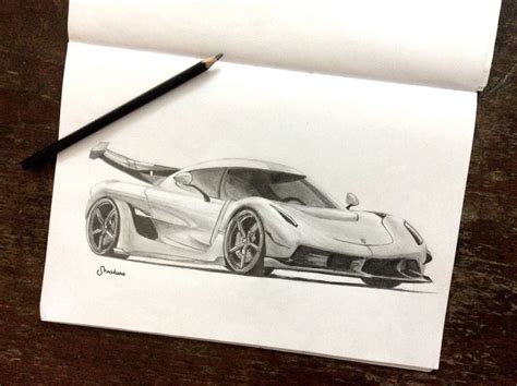 Koenigsegg Jesko Pencil Sketch In Cool Car Drawings Drawings