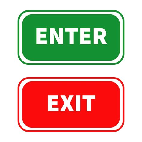 Premium Vector Enter And Exit Sign Isolated On White