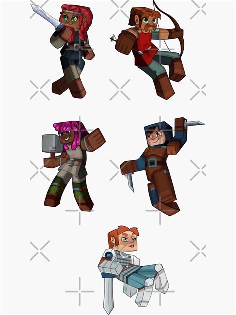 Minecraft Dungeons Heroes Sticker For Sale By Veeveetheartist Redbubble