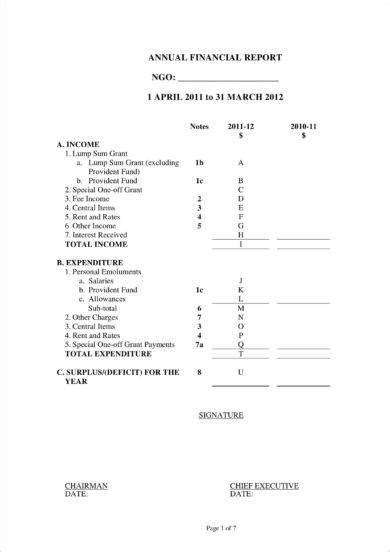 Annual Financial Report 12 Examples Format Pdf