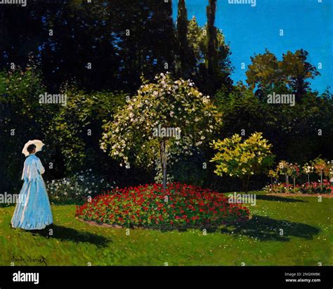 Claude Monets Lady In The Garden 1867 Famous Painting Original From