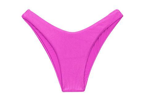 Textured Magenta Pink High Leg Bikini Bottom Bottom Eden Pink High