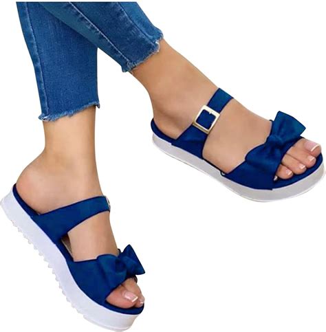 Damen Sandalen Mode Sommer Flache Strandsandalen Plattform Bogen