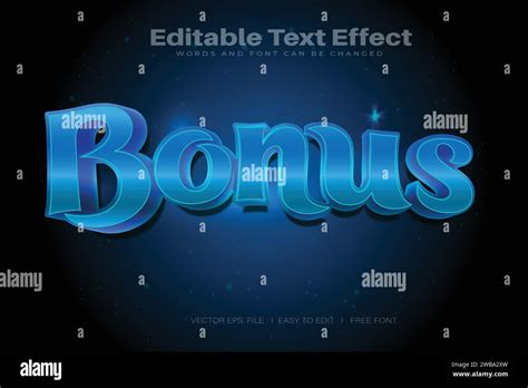 Vector Bonus 3d Text Effect 100 Editable Eps File Word And Font Can Be