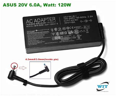 ASUS 20V 6 0A Watt 120W Port 4 5mmX3 0mm Inside Pin Laptop AC