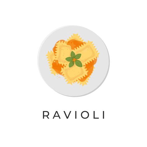 Premium Vector Logo Illustration Of Ravioli Pasta With Tomato Sauce