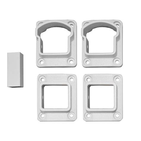 Weatherables Stanford Textured White Aluminum Straight Railing Bracket Kit 4 Piece Awal