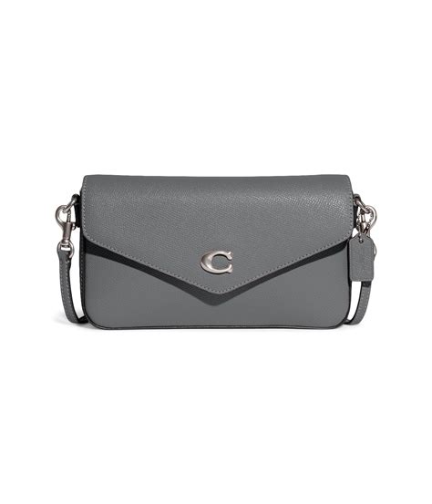 COACH Cross Grain Leather Wyn Crossbody In Gray Lyst