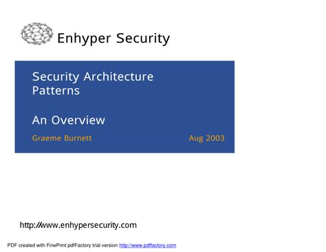 (PDF) Security Architecture Patterns