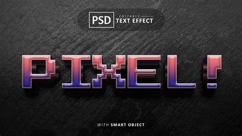 Pixel 3d text effect editable 33861138 PSD