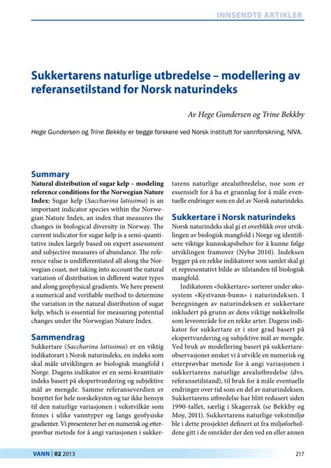 Pdf Sukkertarens Naturlige Utbredelse Modellering Av