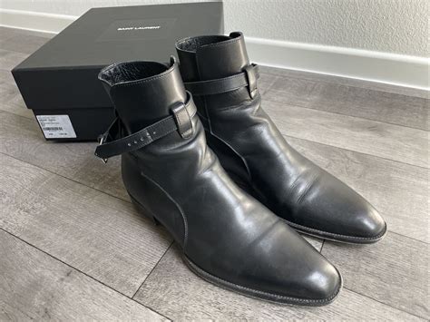 Saint Laurent Paris Mens Wyatt Jodhpur Boots In Gem