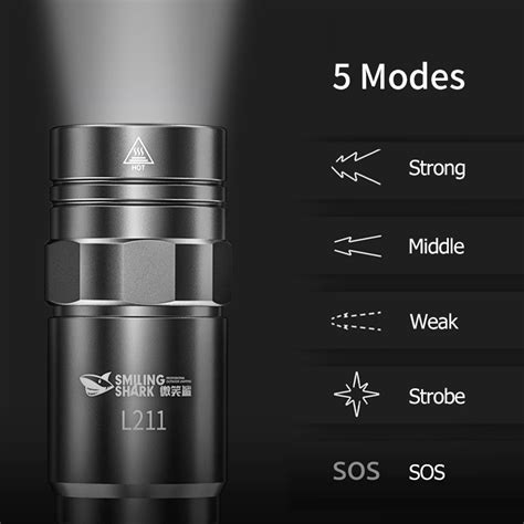 Smiling Shark Led Flashlight Super Bright Compact Tactical Flashlights