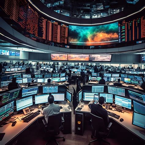 Premium AI Image A Bustling Stock Market Trading Floor With Traders