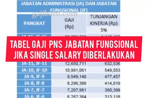 PNS WAJIB TAHU Inilah Tabel Gaji PNS Jabatan Fungsional Terbaru Jika