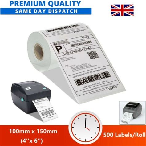 500 Labels Thermal Printer Labels 4 X6 Zebra Printer Royal Mail Labels Rolls Ebay