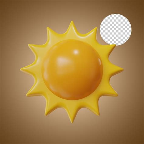 Premium Psd Sun Icon 3d Rendering