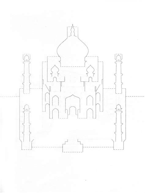 3D Paper Taj Mahal Pop Up Card Templates Paper Pop Kirigami Tutorial