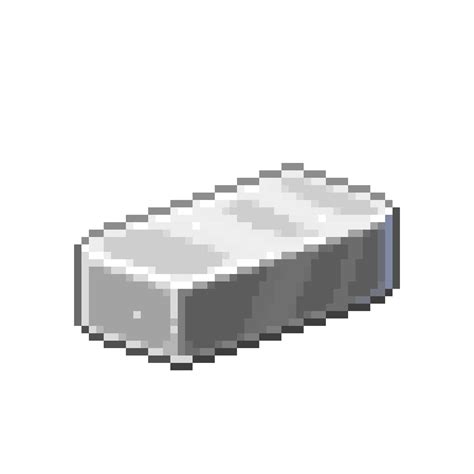 An 8 Bit Retro Styled Pixel Art Illustration Of An Iron Bar Ingot