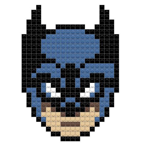 Minecraft Pixel Art Grid Batman