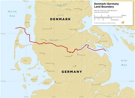 Denmarkgermany Land Boundary Sovereign Limits