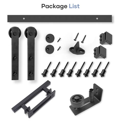 Easelife Ft Sliding Barn Door Track And Handle Hardware Kit Heavy