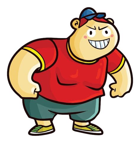 Premium Vector Funny Big Male With Red Shirt Cartoon Character