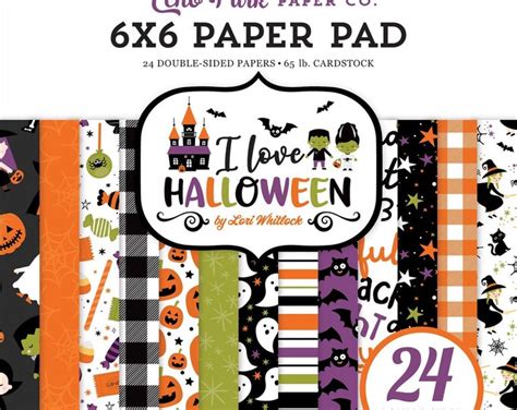 Echo Park I Love Halloween 6 X 6 Paper Pad 24 Sheets Etsy