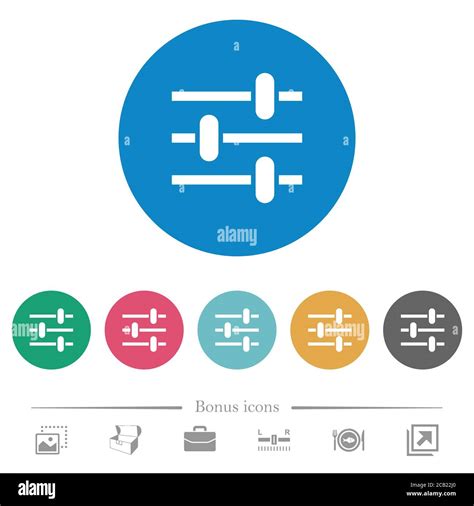 Adjustment Flat White Icons On Round Color Backgrounds Bonus Icons