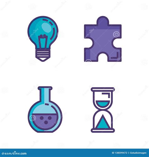 Set of Technological Innovation Icons Stock Vector - Illustration of