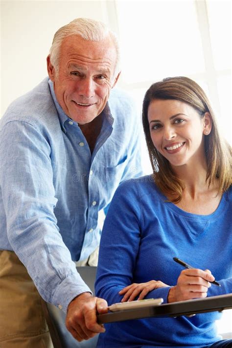 Mature Student And Tutor In Class Stock Image Image Of Help Enjoying
