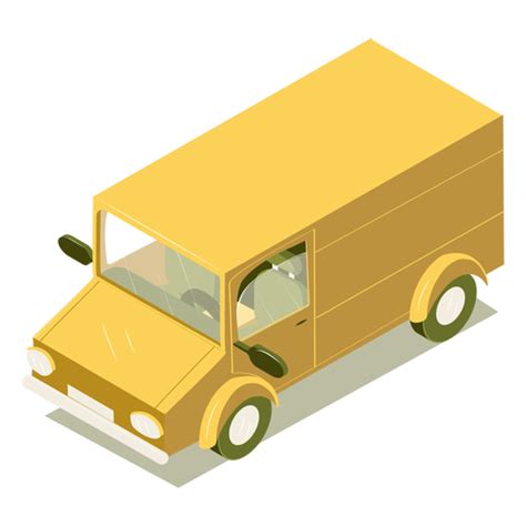 Isometric Transport Yellow Minibus Png And Svg Design For T Shirts