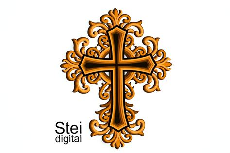 D Cross Svg Dxf Cut File D Layered Cross Svg By Steidigital