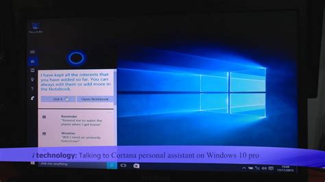 Cortana Personal Assistent On Windows 10 Pro Small Review Youtube