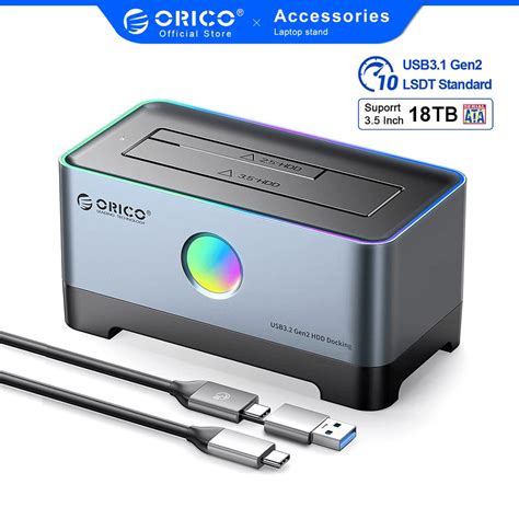 Caixa Do Disco Rígido ORICO 3 5 14 RGB Cores USB3 0 Tipo C 2IN1 Cabo