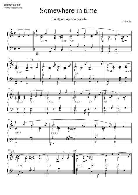 John Barry Somewhere In Time Sheet Music Pdf Free Score Download ★