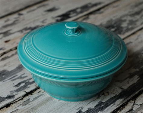 Fiestaware Turquoise Casserole Dish With Lid Fiesta Etsy