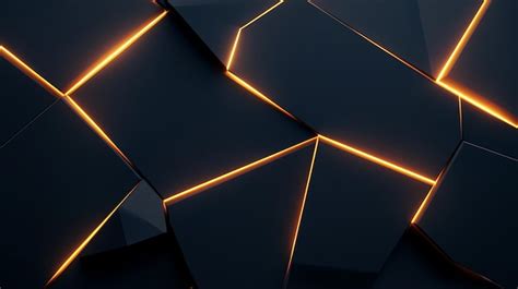 Geometric Shapes With Glowing Edges Dark Background Ideal For An IPhone