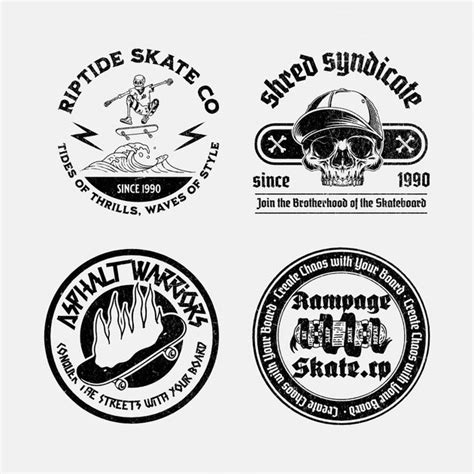 4 Vintage Skate Brand Logo Collection Logo Design Template — Customize ...