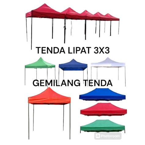 Jual TENDA LIPAT TENDA BAZAR TENDA JUALAN UKURAN 3X3 TEBAL BESI 0 8 MM