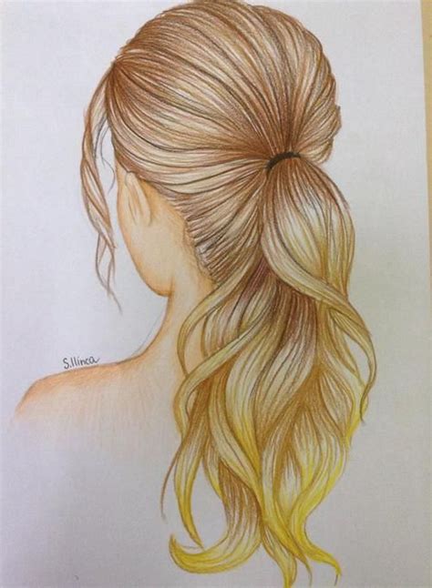 Ponytail Drawing Ponytail Drawing How To Draw Hair Girl Hair Drawing