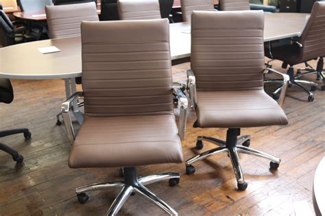 Otg Chocolate Brown Bonded Leather Conference Chairs • Peartree Office