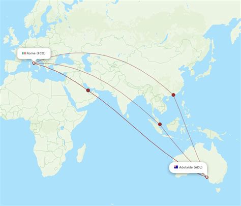 All Flight Routes From Adelaide To Rome Adl To Fco Flight Routes