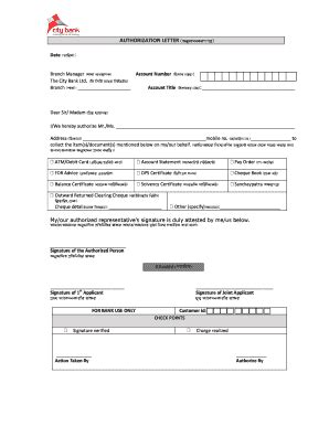 Citi Authorization Fill Online Printable Fillable Blank