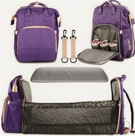 Ripley MOCHILA MATERNAL PAÑALERA 3 EN 1 CUNA MUDADOR PORTÁTIL BEBE MORADO