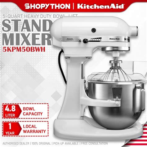 Kitchenaid Heavy Duty Bowl Lift Stand Mixer Kpm Bwh White L