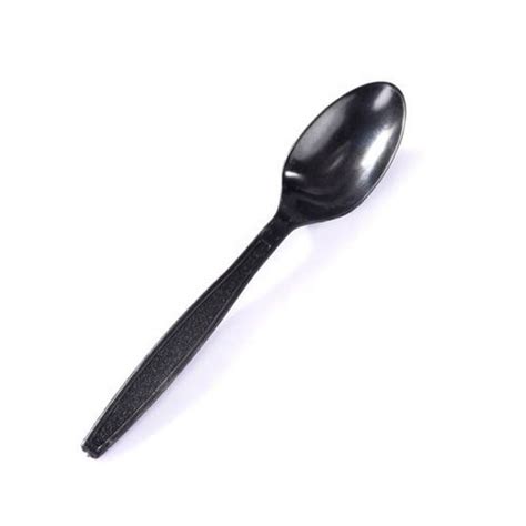 Plastic Spoons Black Disposable UrbanGroc