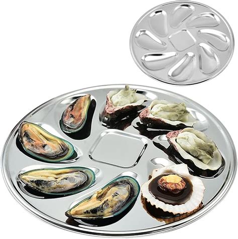 Oyster Plate Forreen Pack Oyster Pan Stainless Steel Oyster Plates