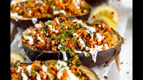 Roasted Harissa Stuffed Eggplant Youtube