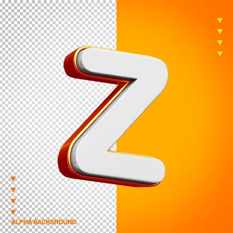 Alfabeto 3d Letra Z Blanco Con Naranja Archivo PSD Gratis